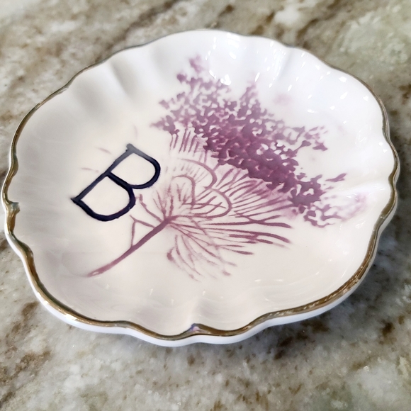 Anthropologie Letter "B" Botanical Dish - Picture 3 of 4